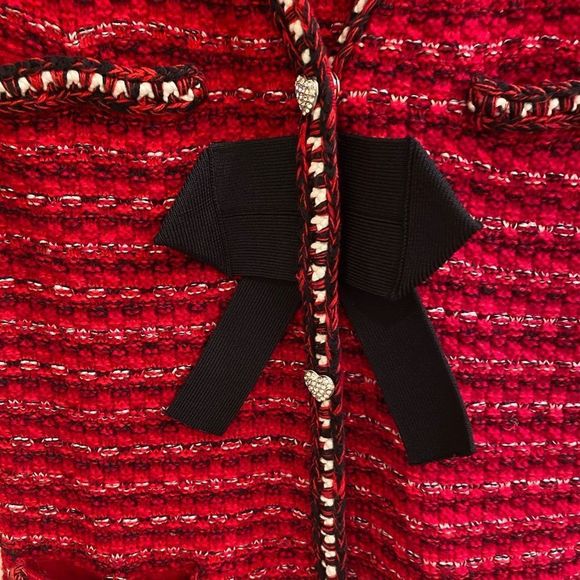 SELF-PORTRAIT Mélange Cotton-Wool Knit Mini Dress - Picture 3 of 6